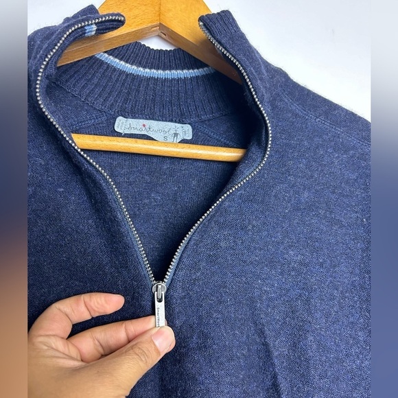 Smartwool Navy Blue 100% Merino Wool Sweatshirt Zip Men’s Size S minimalist - Picture 5 of 14